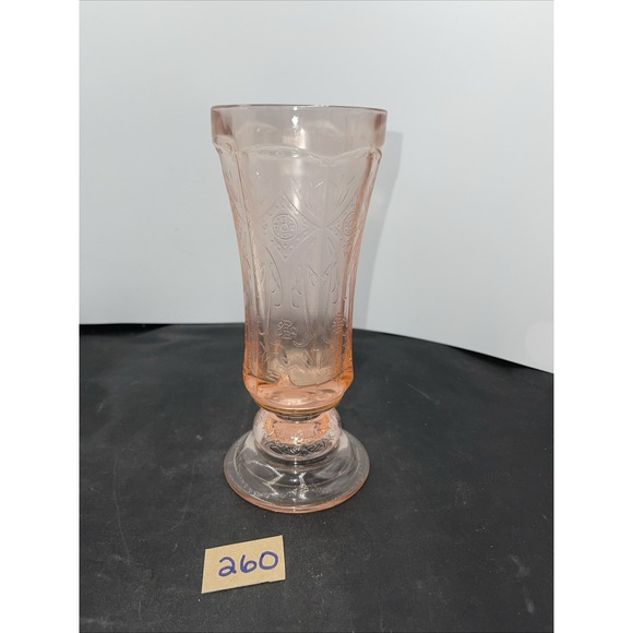 Indiana Glass Recollection Vase Pink Hurricane 42002 Repro Madrid Depression - Picture 8 of 8